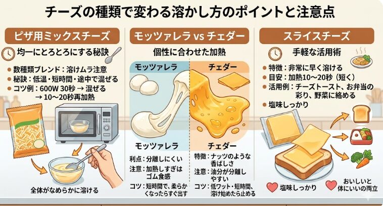 チーズの種類で変わる溶かし方のポイントと注意点