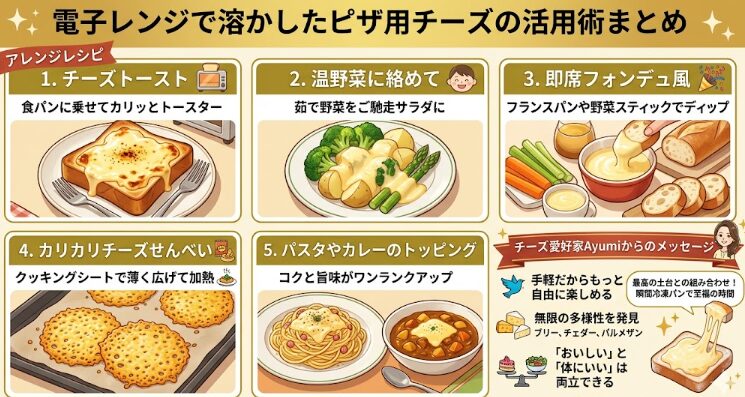 電子レンジで溶かしたピザ用チーズの活用術まとめ