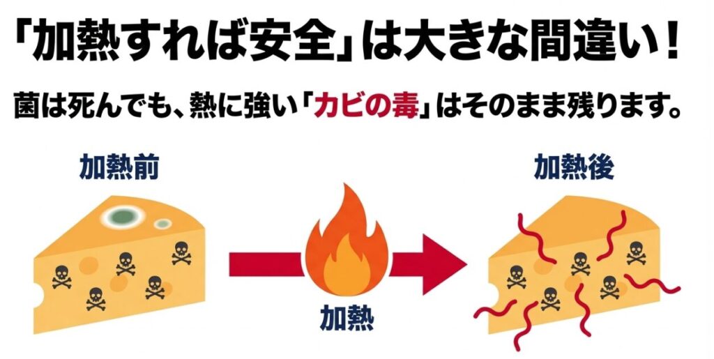 「加熱すれば大丈夫」は間違い！カビ毒の危険な特性と軟質チーズの注意点